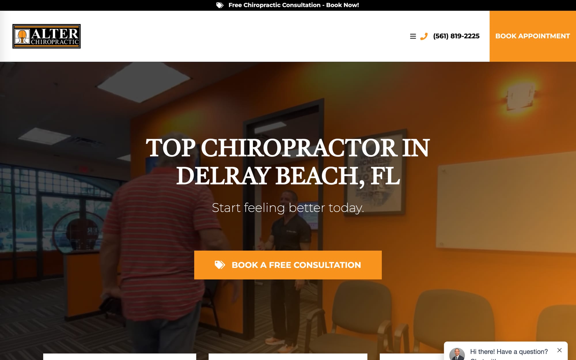 Alter Chiropractic website built by CHIROBASIX