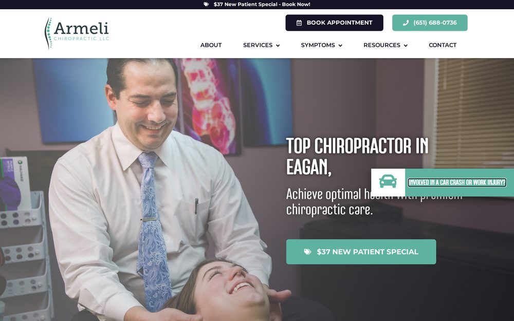 Armeli Chiropractic website built by CHIROBASIX