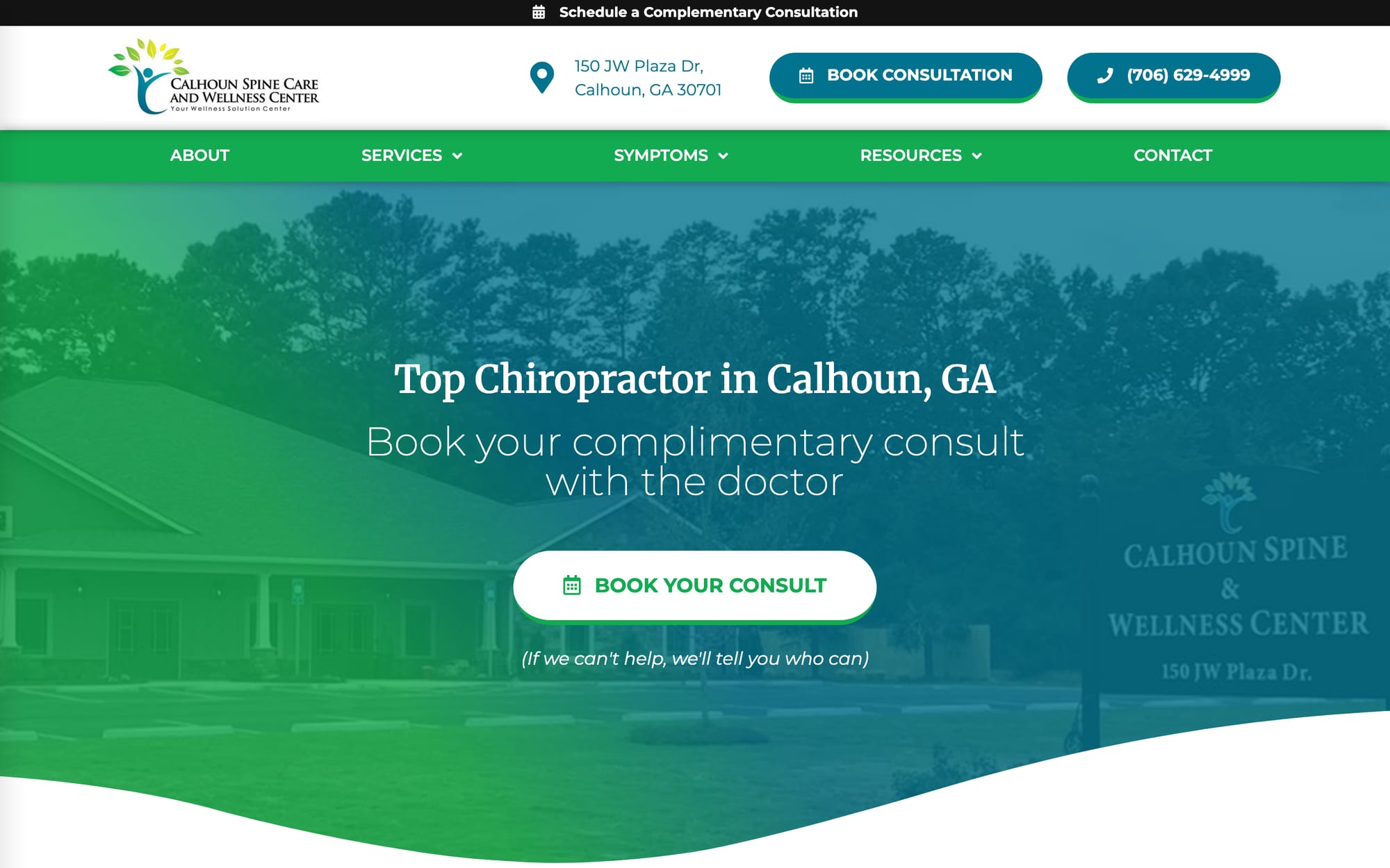 Calhoun Spine Care website built by CHIROBASIX