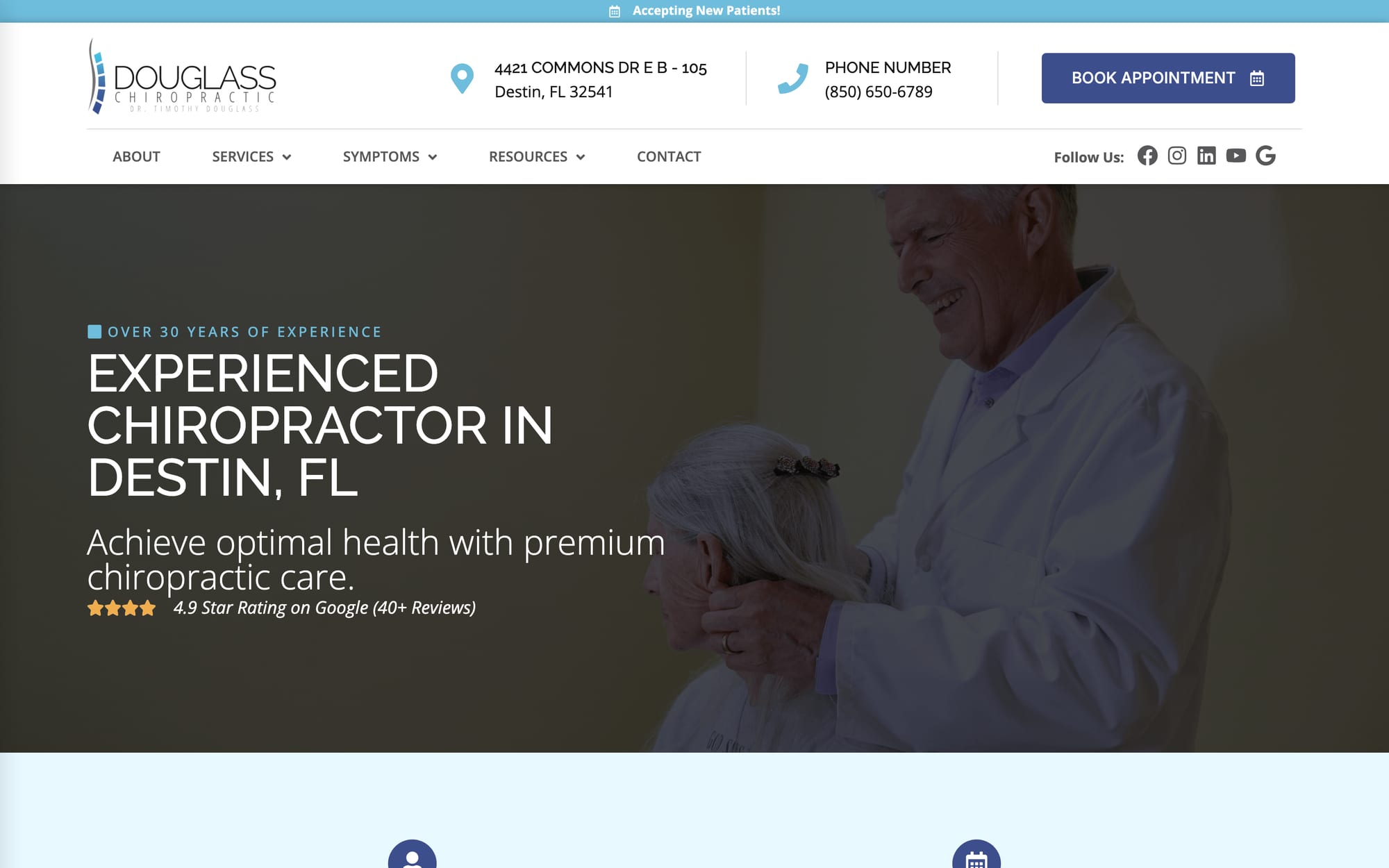 Douglass Chiropractic website built by CHIROBASIX