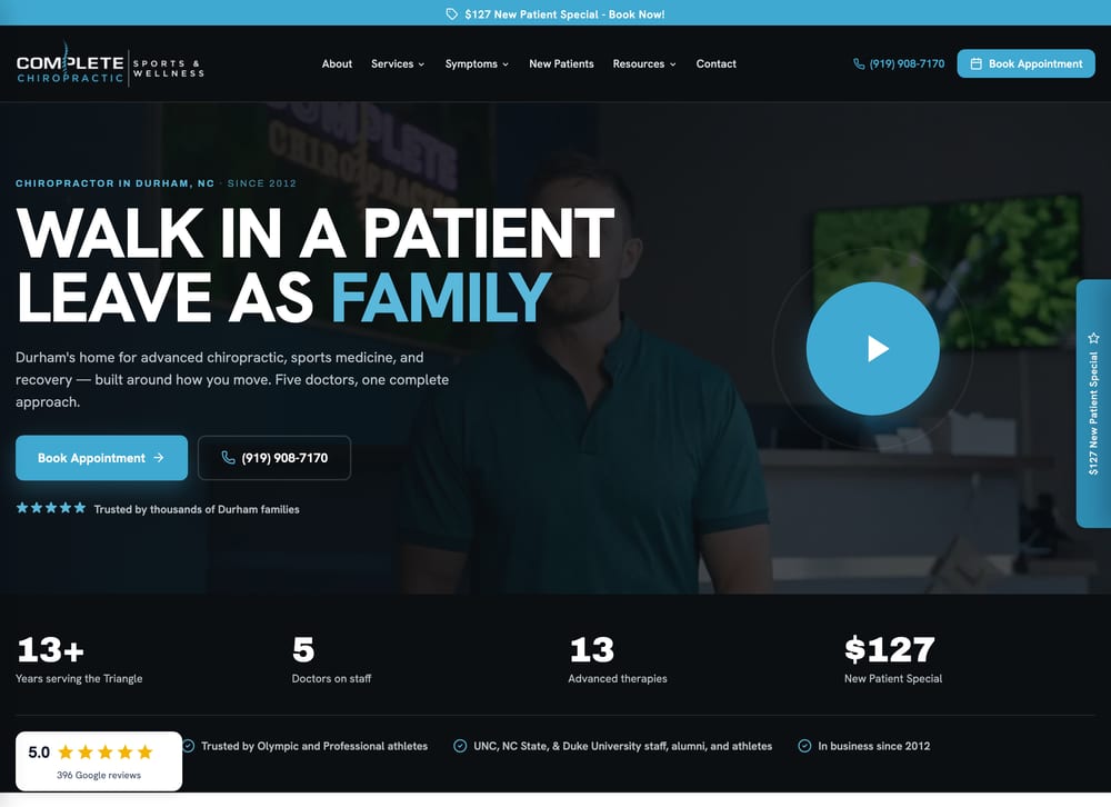 Complete Chiropractic chiropractic website screenshot