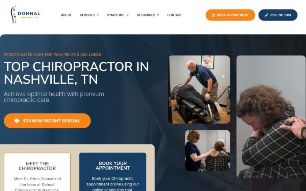 Dohnal Chiropractic chiropractic website screenshot