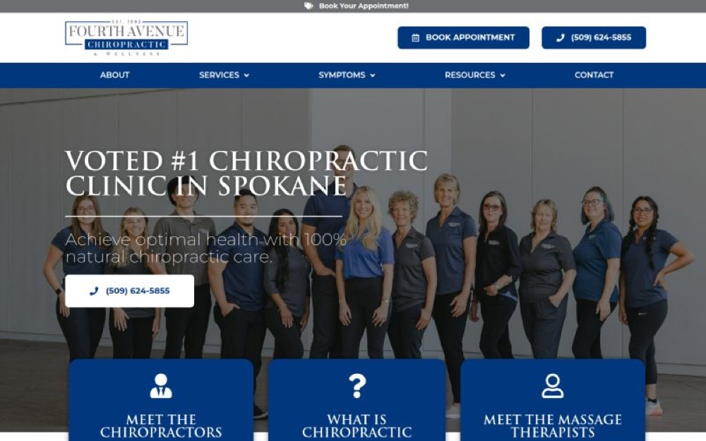 Fourth Ave Chiropractic chiropractic website screenshot