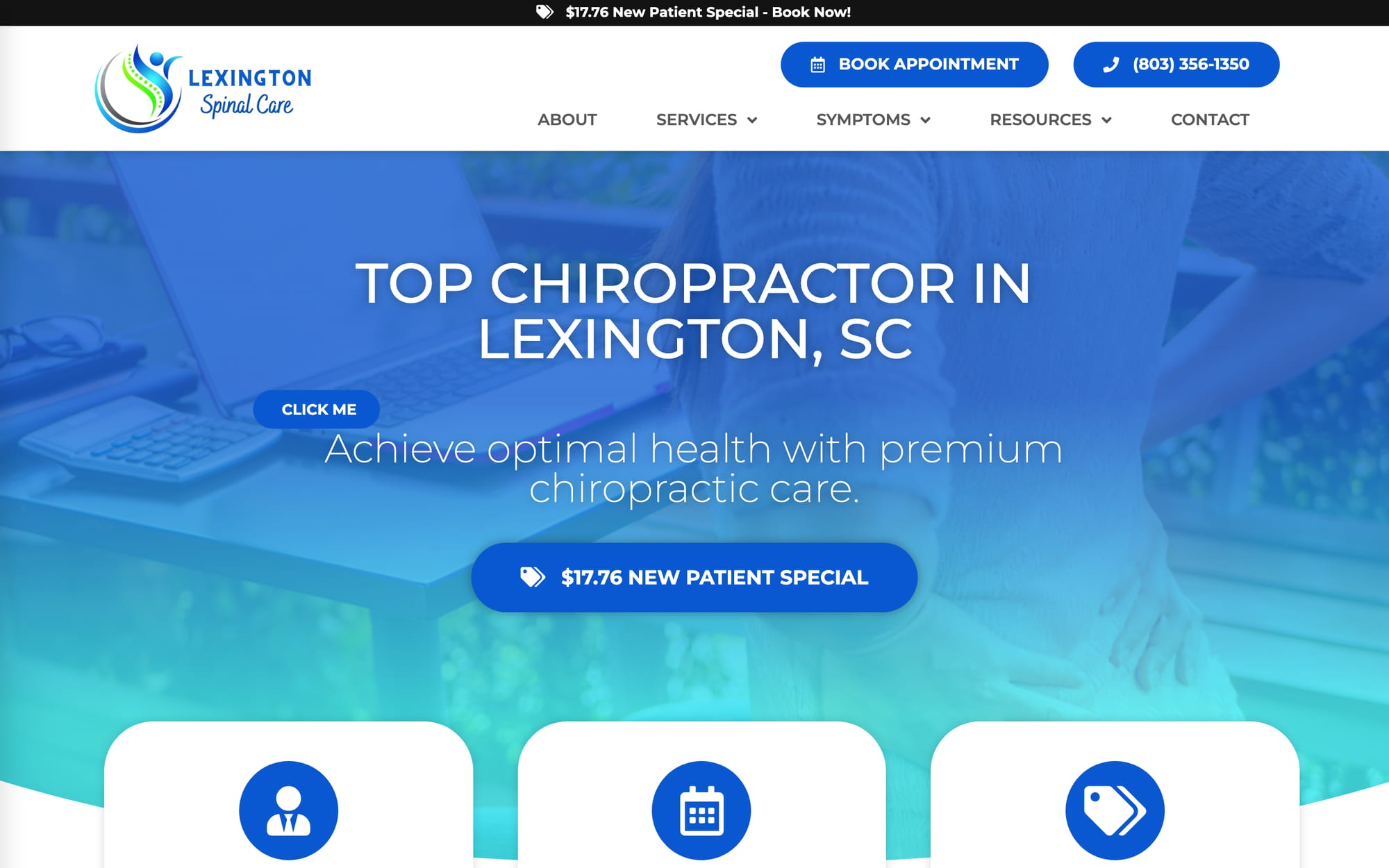 Lexington Spinal Care website built by CHIROBASIX