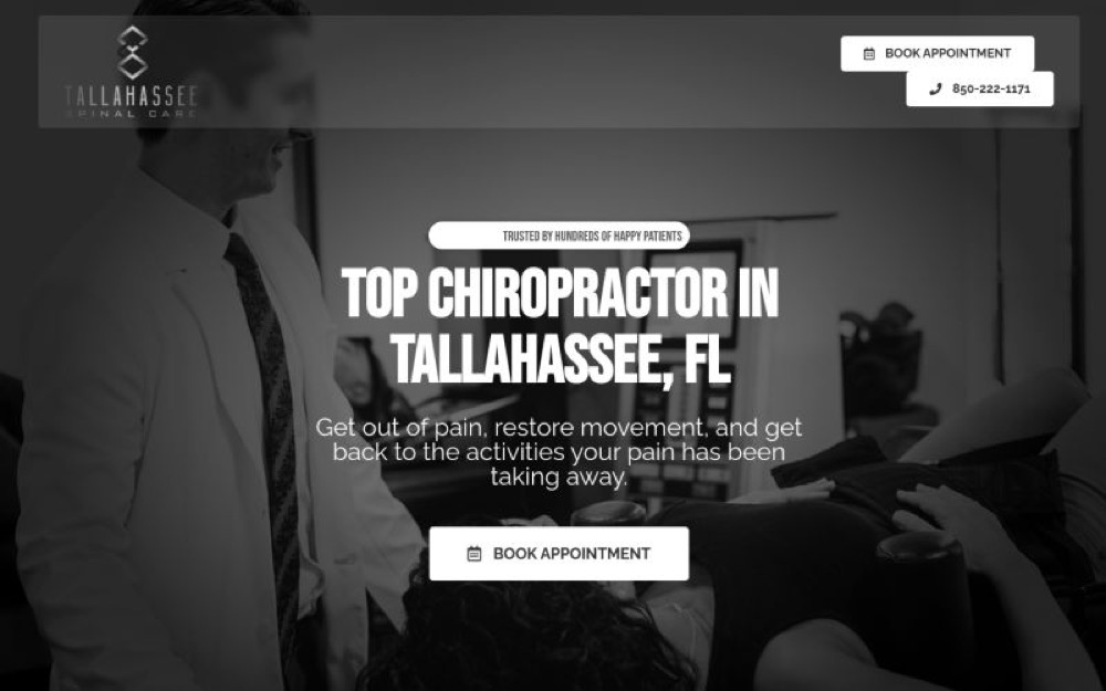 Tallahassee Spinal Care chiropractic website screenshot