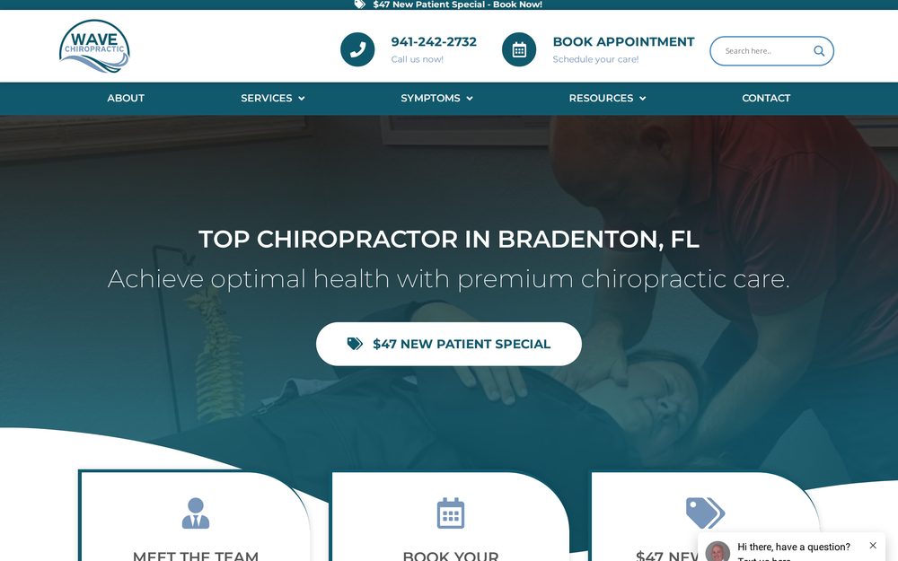 Wave Chiropractic website built by CHIROBASIX